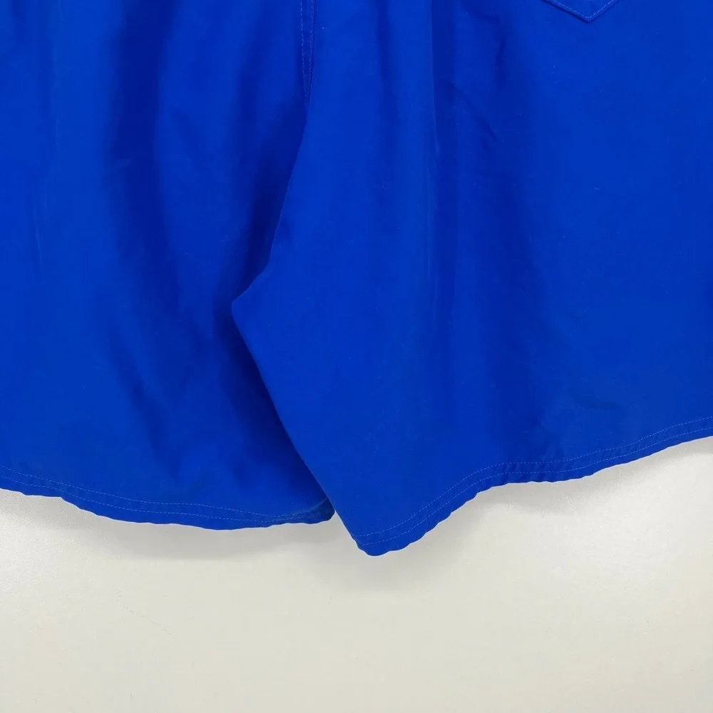 Nike‎ Swim Trunks Men's Size L Blue Mesh Lined Drawstring Swoosh Logo